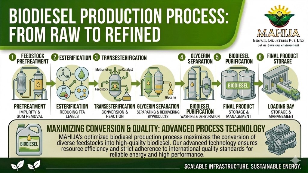 B100 Biodiesel Process Flowchart